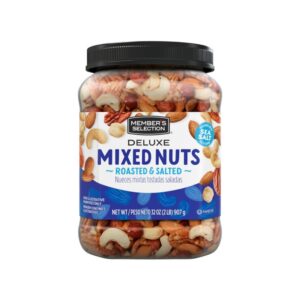 Mix de Frutos Secos 907 g en bolsa resellable, ideal como snack saludable y crujiente. Contiene almendras, anacardos, avellanas y pecanas de alta calidad.